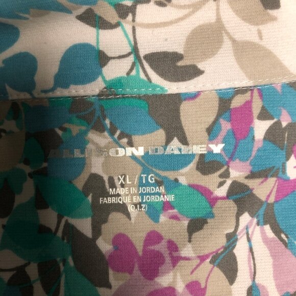 Allison Daley Jacket Womens Size XL Floral Zip Up Sweatshirt Pockets - Picture 5 of 7